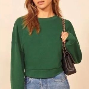 Reformation hunter green sweatshirt